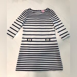 Lilly Pulitzer Girls Striped Dress with Gold Accents Quarter Sleeve